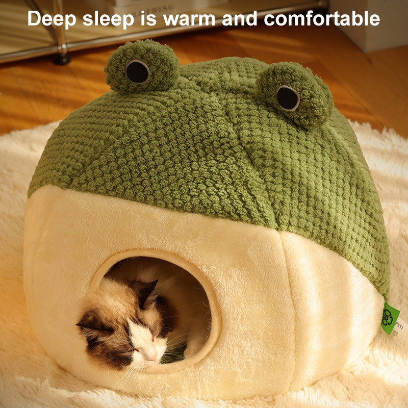 frosty bed – cozy winter pet den