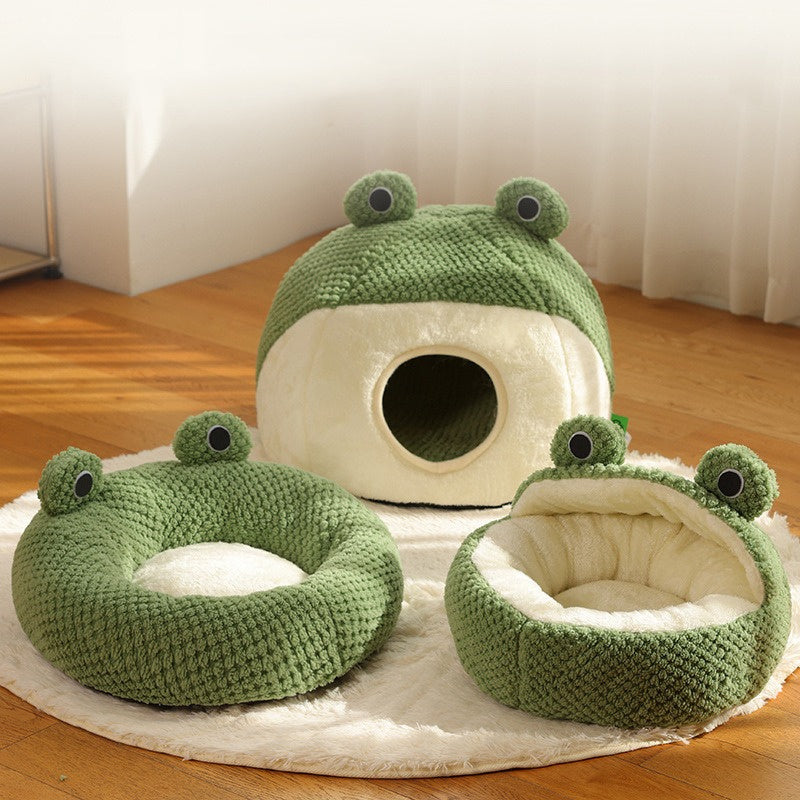 frosty bed – cozy winter pet den