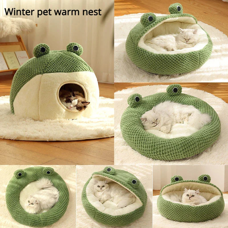 frosty bed – cozy winter pet den