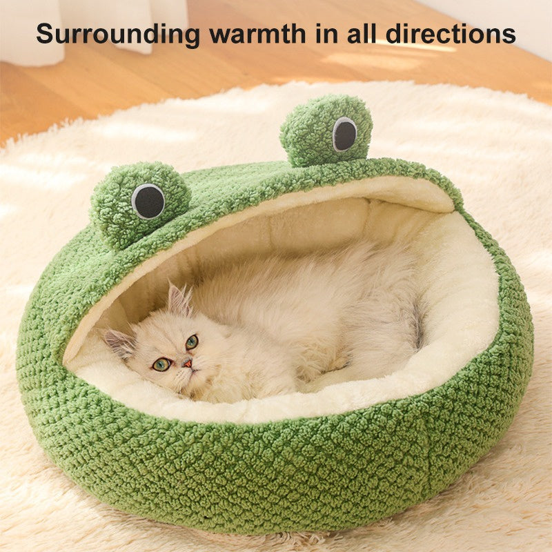 frosty bed – cozy winter pet den